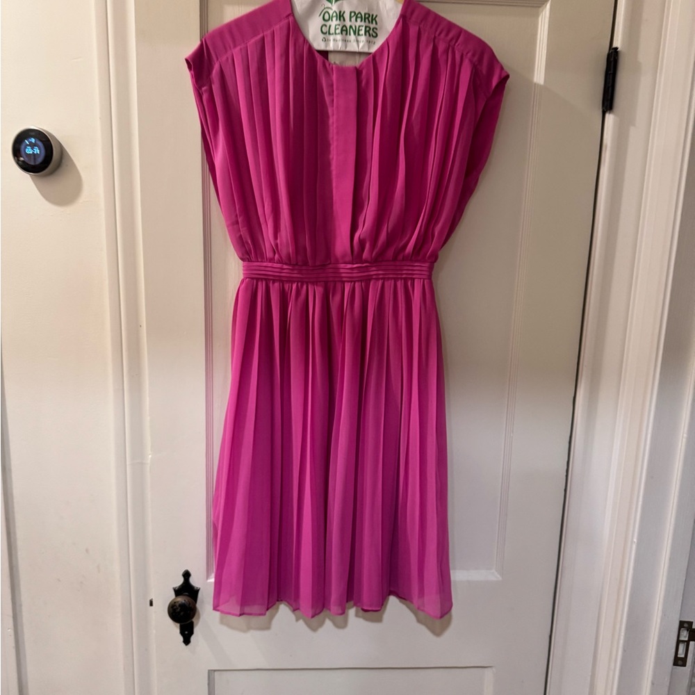 Vibrant J Crew Pink Pleated Dress